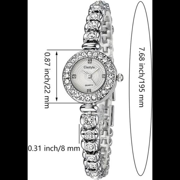 Rhinestone Silver Women Ladies Elegant Stainless Steel Watch main image 4